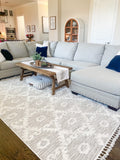 8' X 11' Ivory Beige Diamond Area Rug