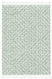 5'X8' Ivory Grey Machine Woven Geometric With Fringe Indoor Area Rug