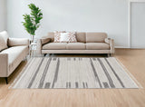 144 X 180 Ivory Grey Polyester Rug