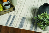 94 X 130 Ivory Grey Polyester Rug