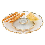 13 Hand Decorated Chiseled Edge Gold Leaf Turning Platter