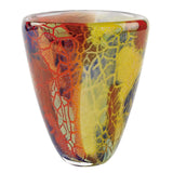 11 Multicolor Glass Art Oval Vase