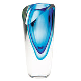 8 Multicolor Art Glass Oval Vase