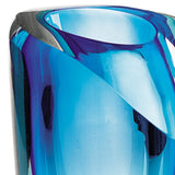 9 Blue Art Glass Vase