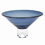 12 Mouth Blown Crystal Midnight Blue Centerpiece Bowl