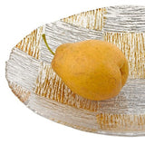 Silver And Gold Cubes Hand Decorated Glass 12 Bowl