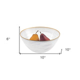 Silver And Gold Cubes Hand Decorated Glass 12 Bowl