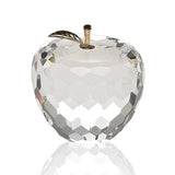 Gold Crystal Faceted Apple Paperweight With Gold Leaf