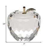 Gold Crystal Faceted Apple Paperweight With Gold Leaf