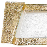 13" Gold Glass Snack Or Vanity Tray