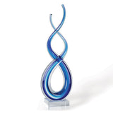 20 Blue Art Glass Centerpiece