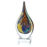 11 Multicolor Art Glass Teardrop On Crystal Base