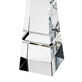 11" Clear Crystal Obelisk Statue