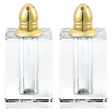 Handcrafted Optical Crystal And Gold Large Size Salt And Pepper Shakers