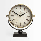 Gold Metal Half-Moon Base Desk Table Clock