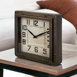 Gold Metal Half-Moon Base Desk Table Clock