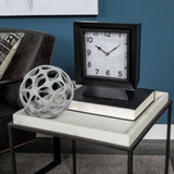 Black Metal Square Desk Table Clock