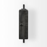 Rectangular Large Black Industrial Style Wall Clock