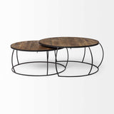 S2 41" &amp; 38" Round Wood Top Nesting Coffee Tables