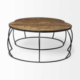 S2 41" &amp; 38" Round Wood Top Nesting Coffee Tables