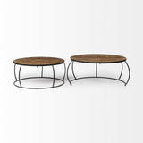 S2 41" &amp; 38" Round Wood Top Nesting Coffee Tables