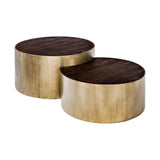 S2 39.5" &amp; 31.25" Round Wood Nesting Coffee Tables