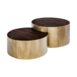 S2 39.5" &amp; 31.25" Round Wood Nesting Coffee Tables