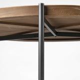 33" Round Black Wood And Metal Frame Two Tier Coffee Table