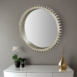 43" Round Black Metal Ball Frame Wall Mirror