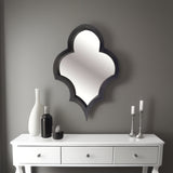 26" Round Grey Wood Frame Wall Mirror