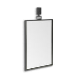 Black Gray Metal Vertical Frame Wall Mirror