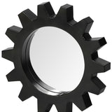 37" Octogon Black Metal Frame Wall Mirror