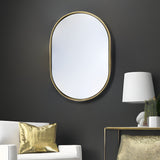 35.5" Round White Wood Frame Wall Mirror