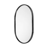 36" Black Oval Metal Framed Accent Mirror