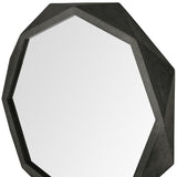 41" Octagon Brown Wood Frame Wall Mirror