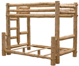 Rustic And Natural Cedar Double And Single Ladder Left Log Bunk Bed