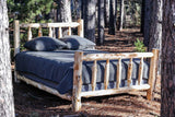 Rustic And Natural Cedar Queen And Single Ladder Right Log Bunk Bed