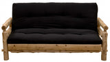 83" Black 100% Cotton And Wood Brown Sleeper Sleeper Sofa