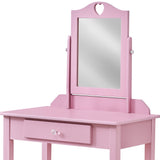 Pink Vanity Mirror And Storage Drawer