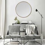 25" Silver And Clear Glass Round End Table