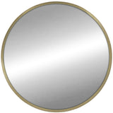 Round Wall Mirror With Matte Gold Finish