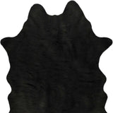 5' x 7' Black Faux Cowhide Area Rug