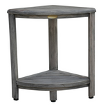 18" X 17" Antiqued Gray Teak Corner Shower Bench