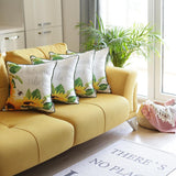 Set Of 4 17" Jacquard Leaf Throw Pillow Cover In Blue