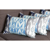 Set Of 4 20" Ikat Lumbar Pillow Cover In Beige