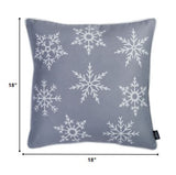 Set Of Two Blue 18" Holiday Snowflakes Throw Pillow Covers