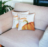 Set Of 2 18" Fall Season Pumpkin Pie Throw Pillow Cover In Multicolor