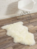 2' X 3' Ivory New Zealand Natural Sheepskin Rug