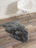 2' X 3' Black New Zealand Natural Sheepskin Rug