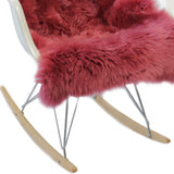 2' X 3' Raspberry New Zealand Natural Shearling Sheepskin Rug